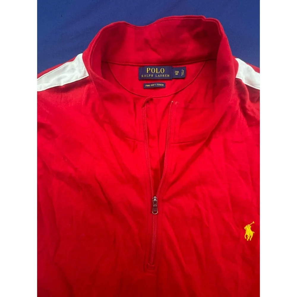 Polo Ralph Lauren Quarter‎ Zip Long Sleeve Pullover Pima Soft Touch Red 3XB